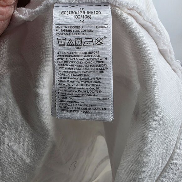 Gap Denim White Distressed Fringe Hem Skirt Size 10 - Picture 3 of 10